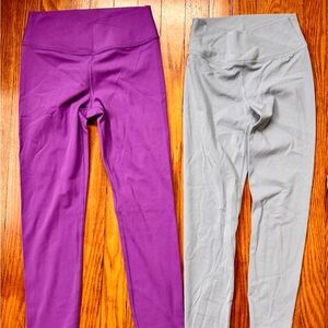 CRZ YOGA Kids Leggings in Purple and Gray